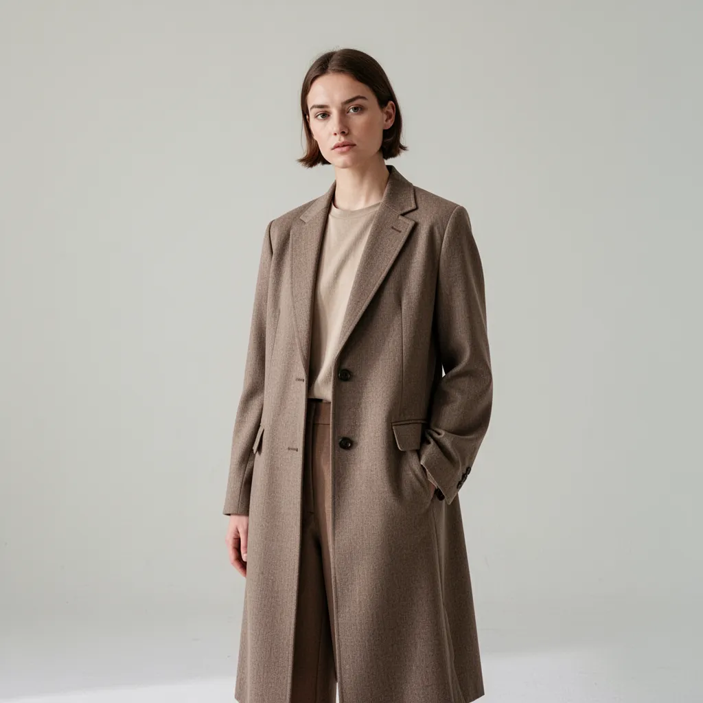 Dressing capsule wardrobe minimaliste avec pièces essentielles soigneusement rangées sur des cintres en bois