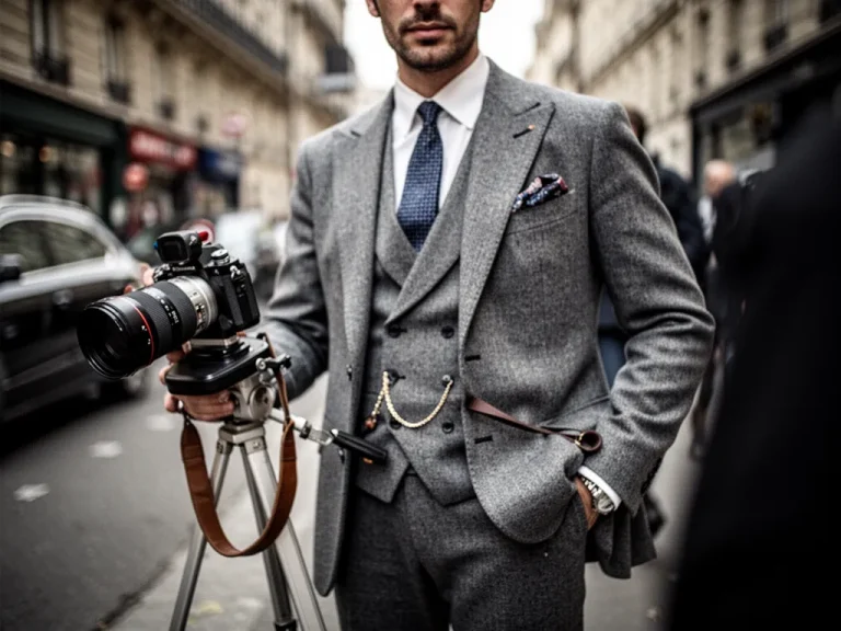 Homme en terrasse portant des mules en cuir cognac, pantalon cropped et chemise légère