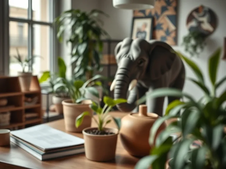 Feuille géante d'Alocasia macrorrhiza en intérieur, baignée de lumière indirecte